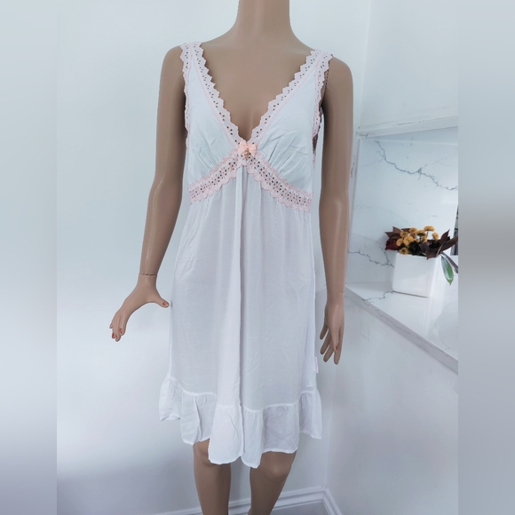 TED BAKER Ladies Pyjama Lounge Wear Night Dress White Size 10 Worn Once Immacula - Picture 2 of 13